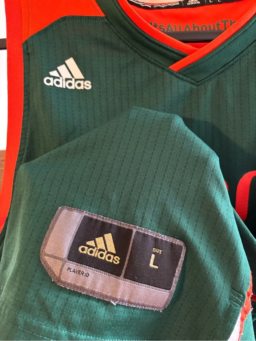 Men’s Adidas Green and Orange Miami hurricanes 2017 Basketball Jersey